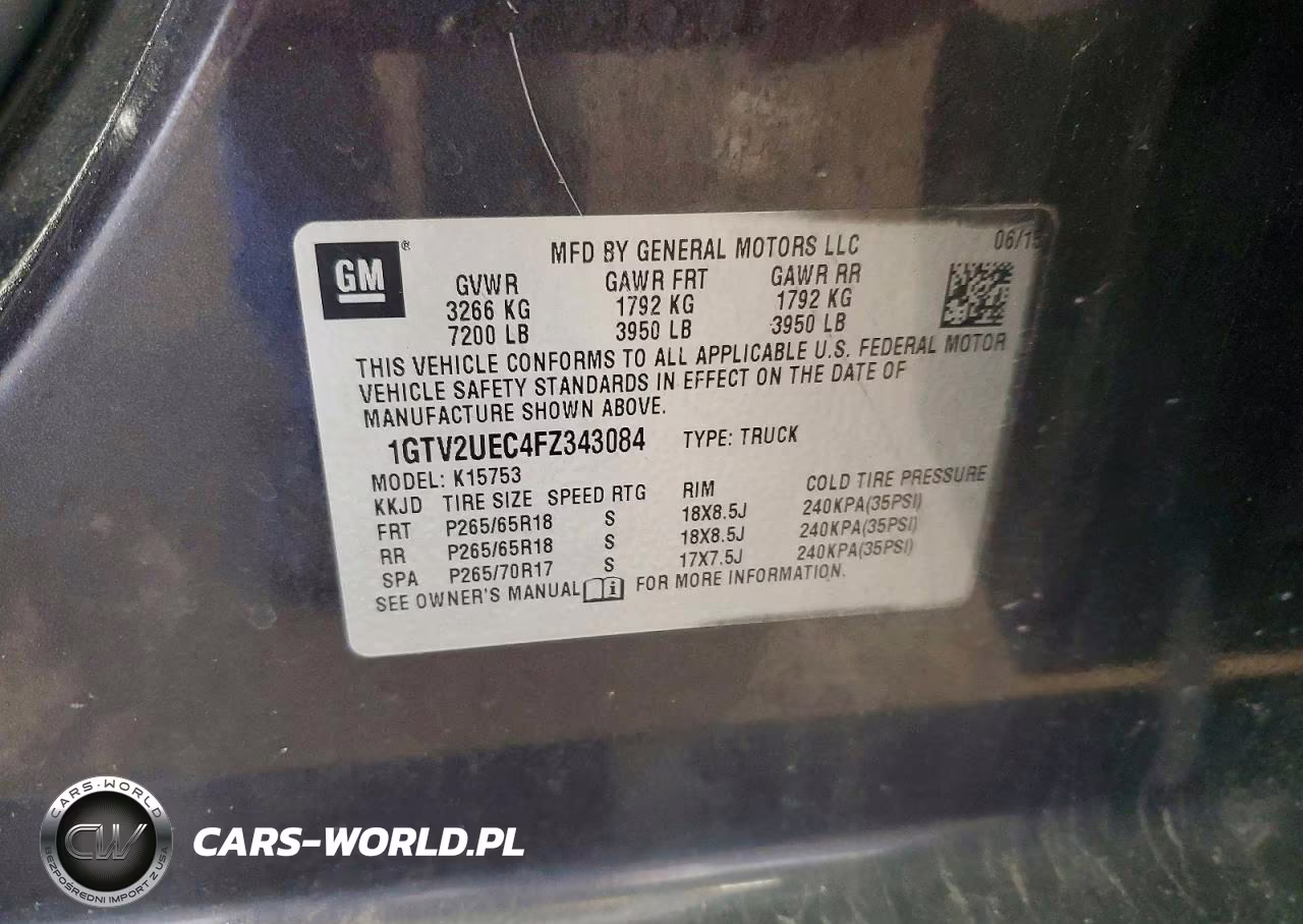 2015 GMC Sierra K1500 Sle VIN:1GTV2UEC4FZ343084 - 12