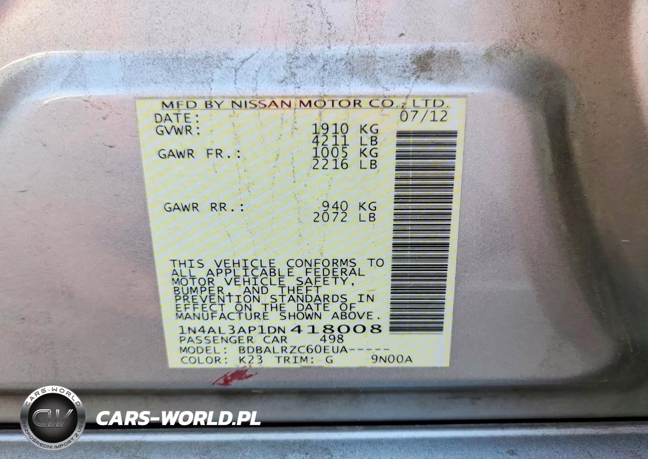 2013 Nissan Altima 2.5 VIN:1N4AL3AP1DN418008 - 12