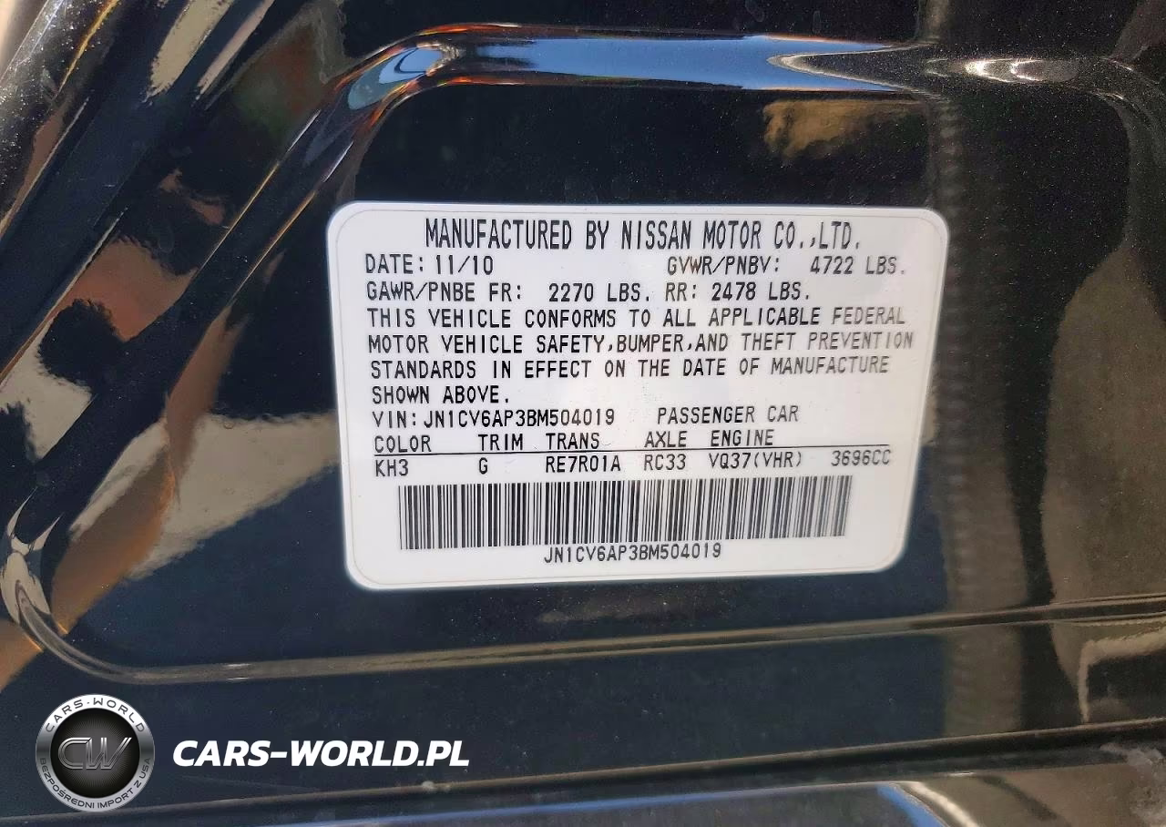 2011 Infi G37 VIN:JN1CV6AP3BM504019 - 12