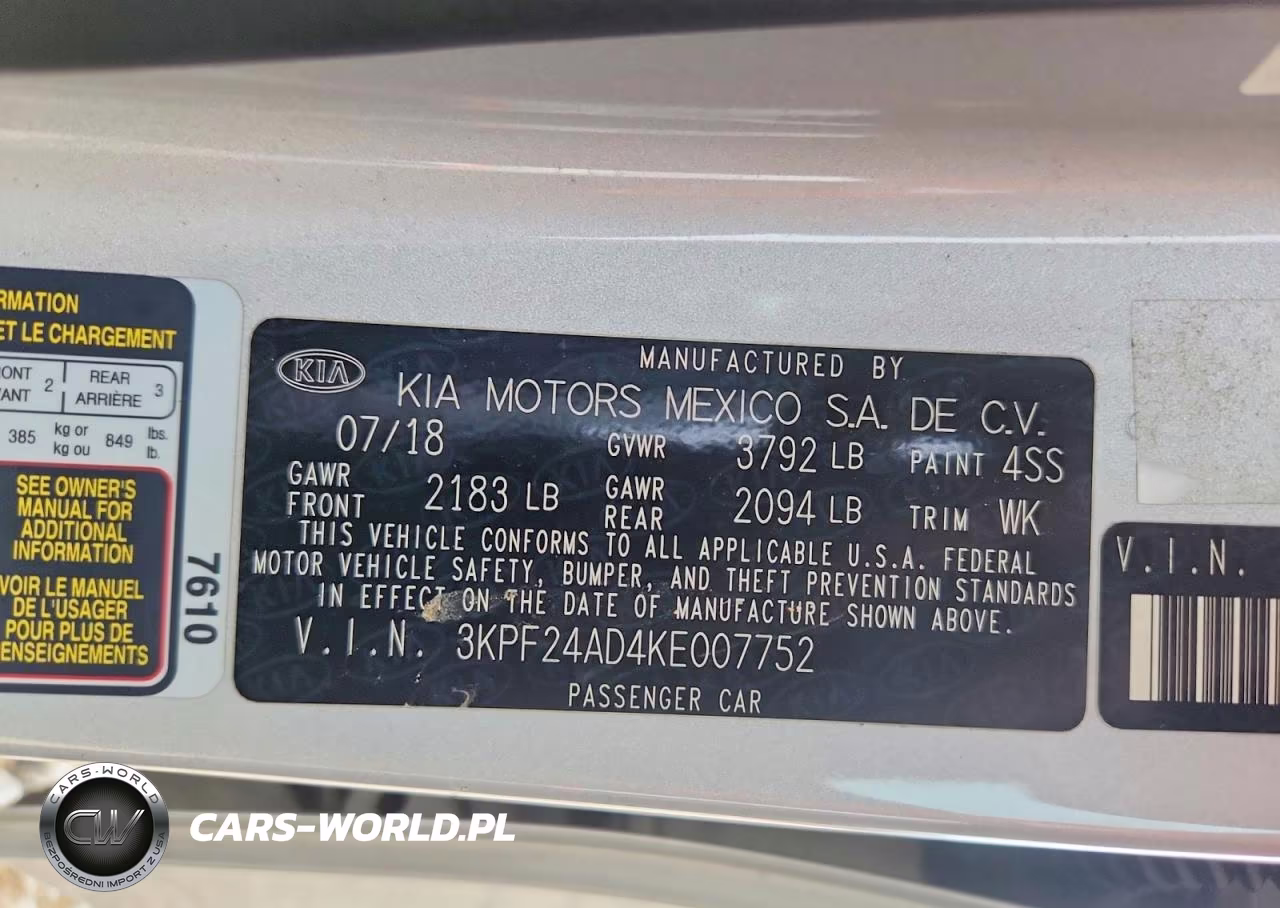 2019 Kia Forte Lxs VIN:3KPF24AD4KE007752 - 12