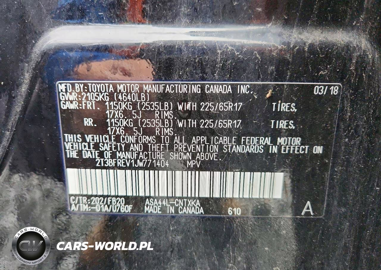 2018 Toyota Rav4 Le VIN:2T3BFREV1JW771404 - 13