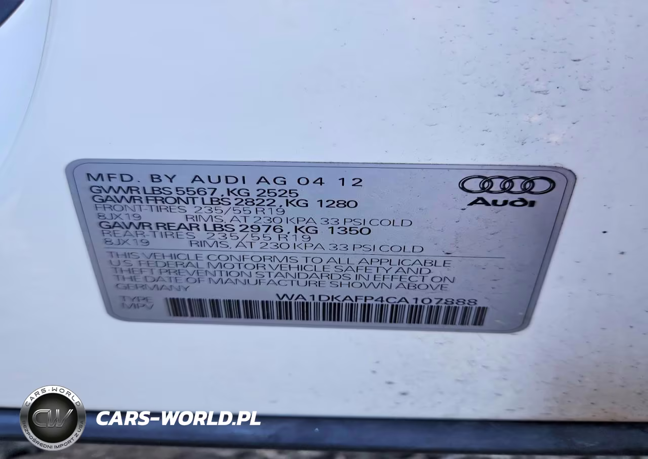 2012 Audi Q5 Premium Plus VIN:WA1DKAFP4CA107888 - 12