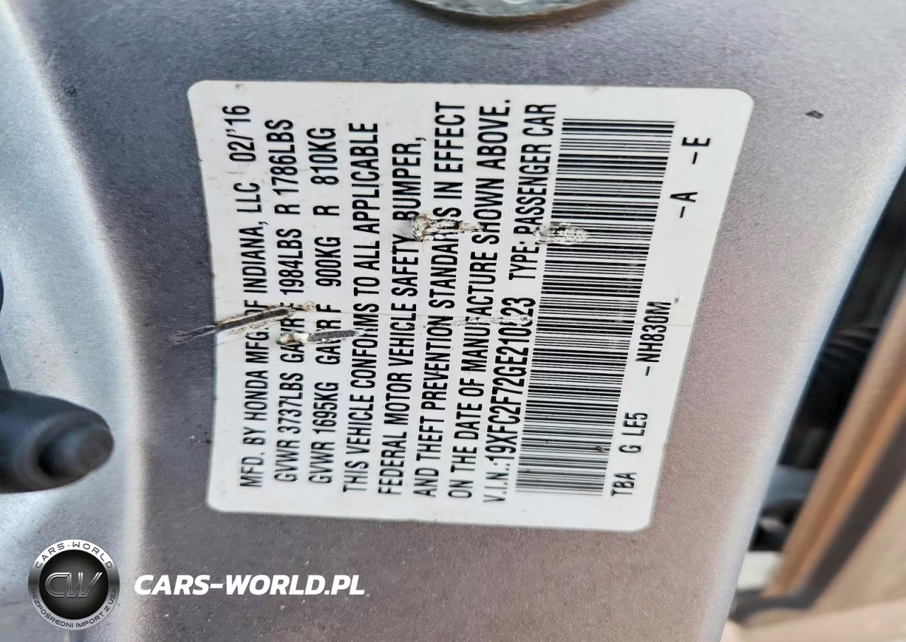 2016 Honda Civic Ex VIN:19XFC2F72GE210523 - 12