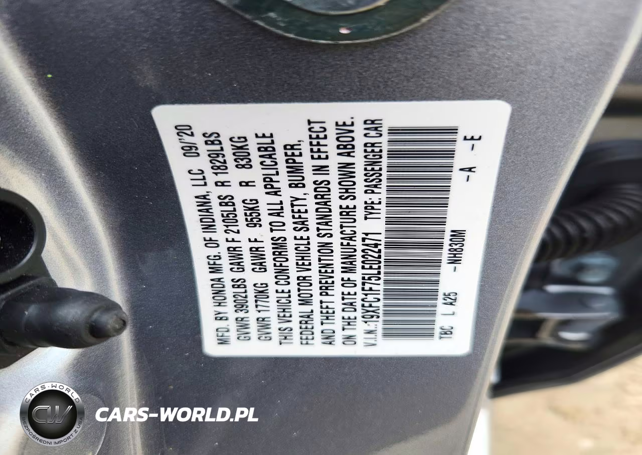 2020 Honda Civic Exl VIN:19XFC1F75LE022471 - 12
