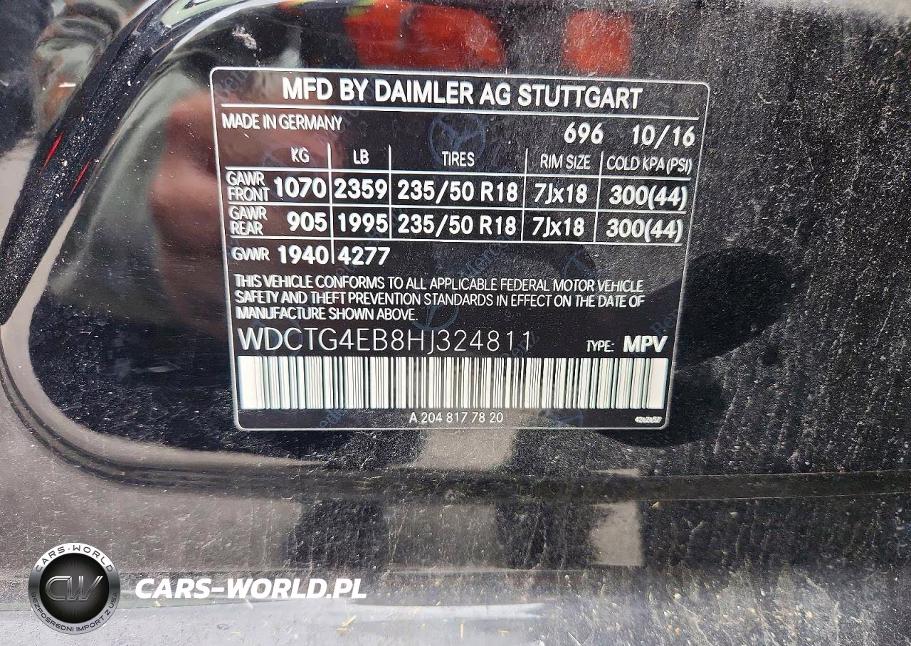 2017 Mercedes-Benz Gla 250 VIN:WDCTG4EB8HJ324811 - 13