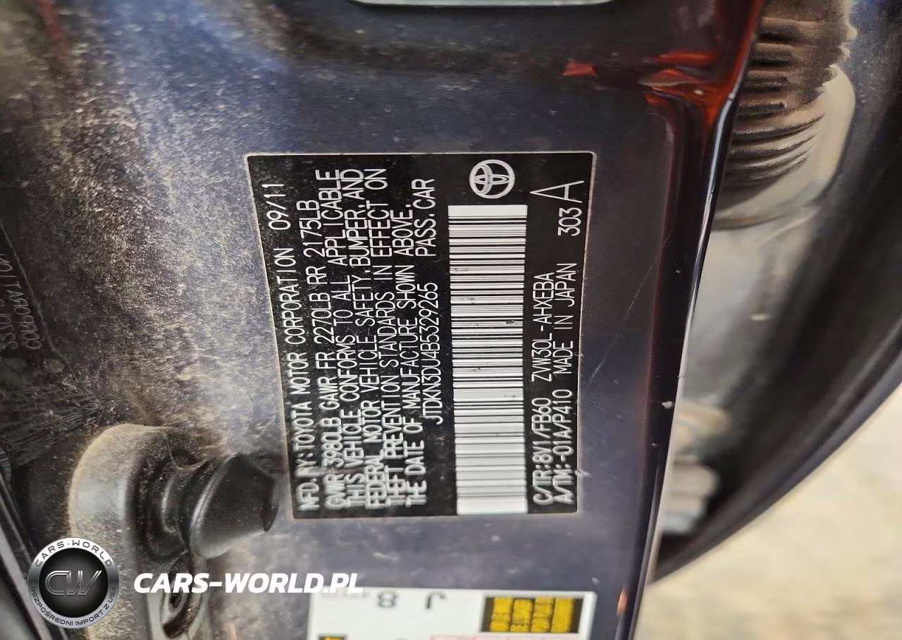 2011 Toyota Prius Two VIN:JTDKN3DU4B5329265 - 12