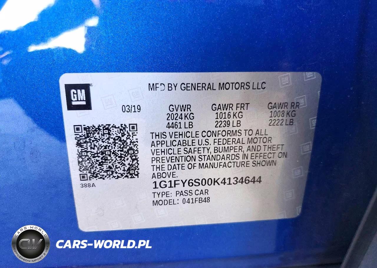 2019 Chevrolet Bolt Ev Lt VIN:1G1FY6S00K4134644 - 12