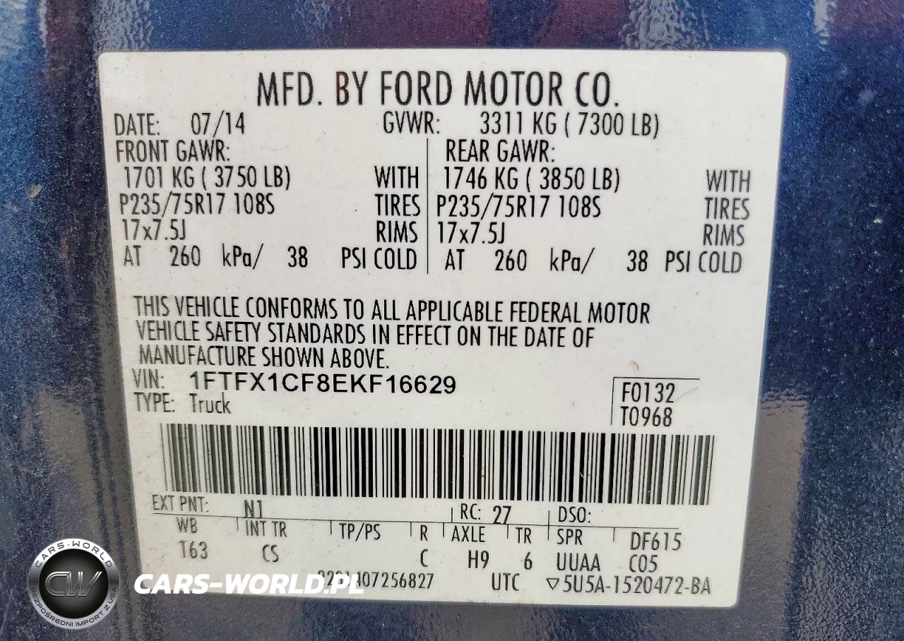 2014 Ford F150 Super Cab VIN:1FTFX1CF8EKF16629 - 12