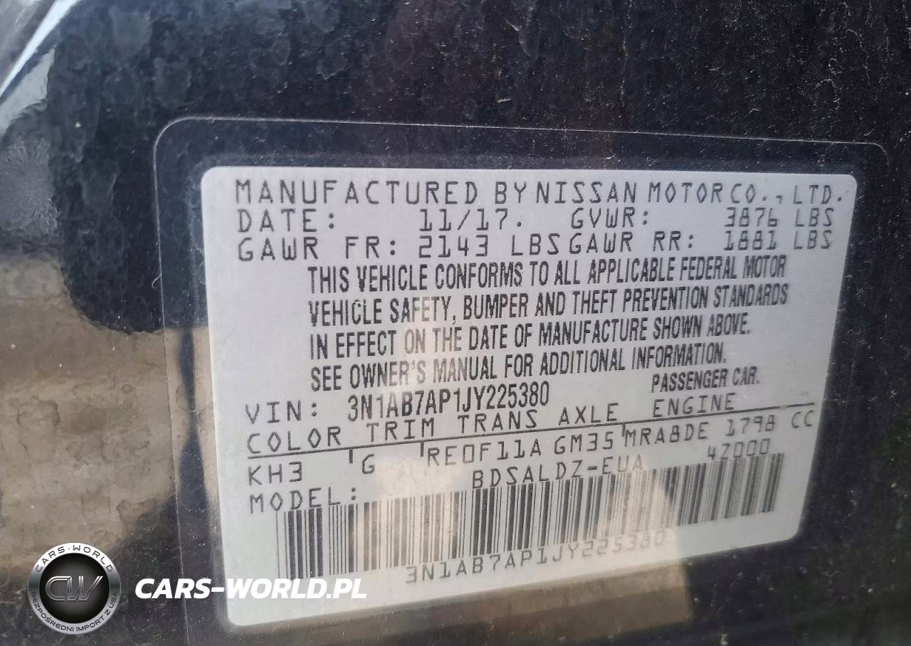 2018 Nissan Sentra Sv VIN:3N1AB7AP1JY225380 - 12