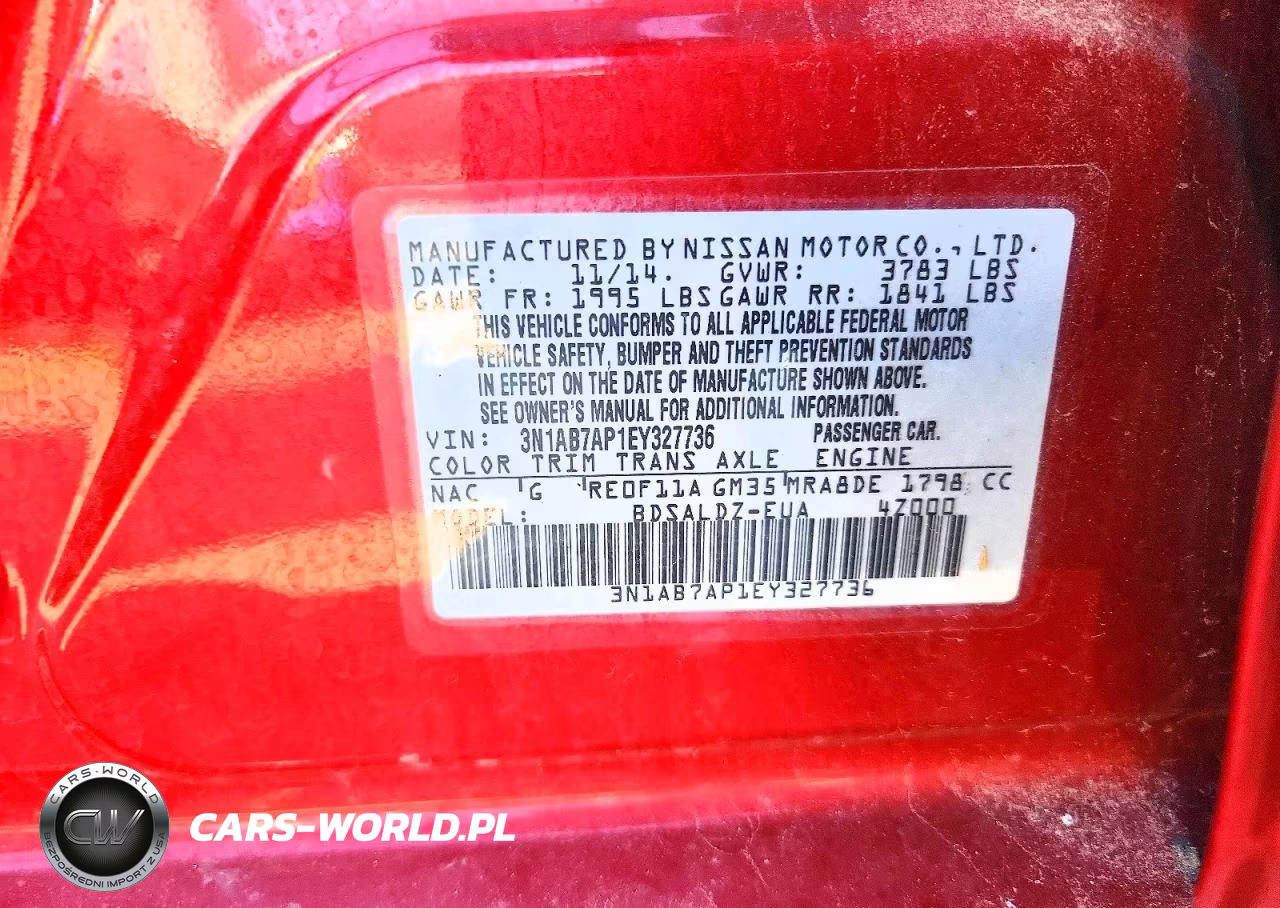 2014 Nissan Sentra Sv VIN:3N1AB7AP1EY327736 - 12