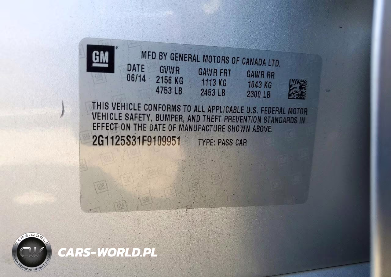 2015 Chevrolet Impala Lt VIN:2G1125S31F9109951 - 12