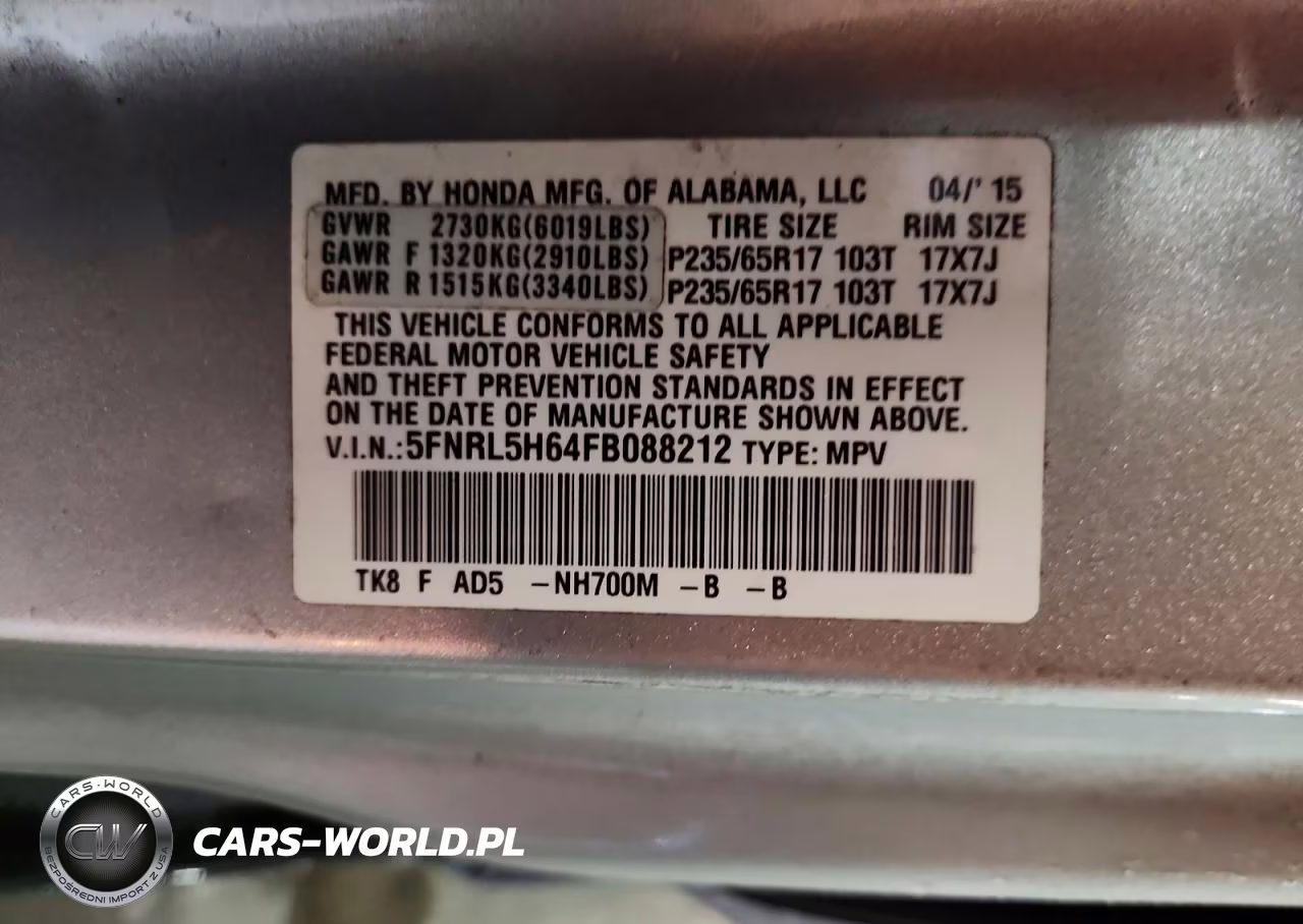 2015 Honda Odyssey Exl VIN:5FNRL5H64FB088212 - 13