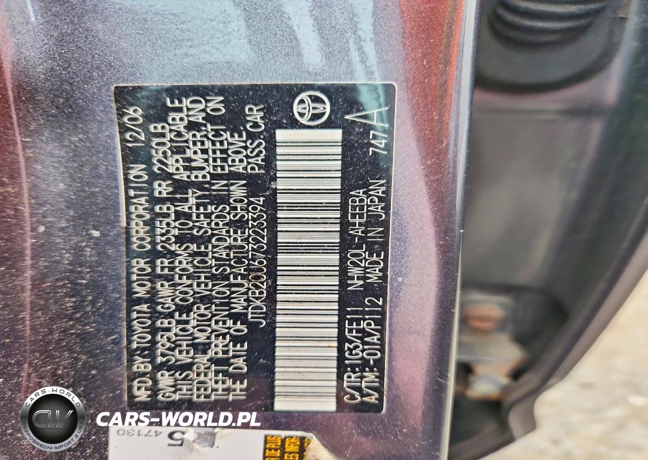 2007 Toyota Prius Base VIN:JTDKB20U673223394 - 12