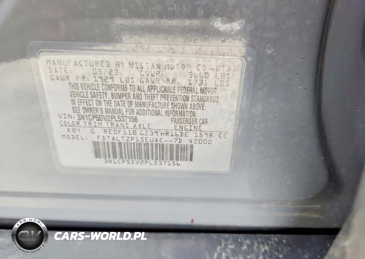 2023 Nissan Kicks Sr VIN:3N1CP5DV2PL537156 - 13