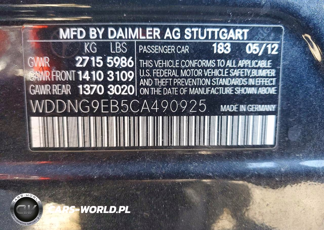 2012 Mercedes-Benz S 550 4Matic VIN:WDDNG9EB5CA490925 - 12