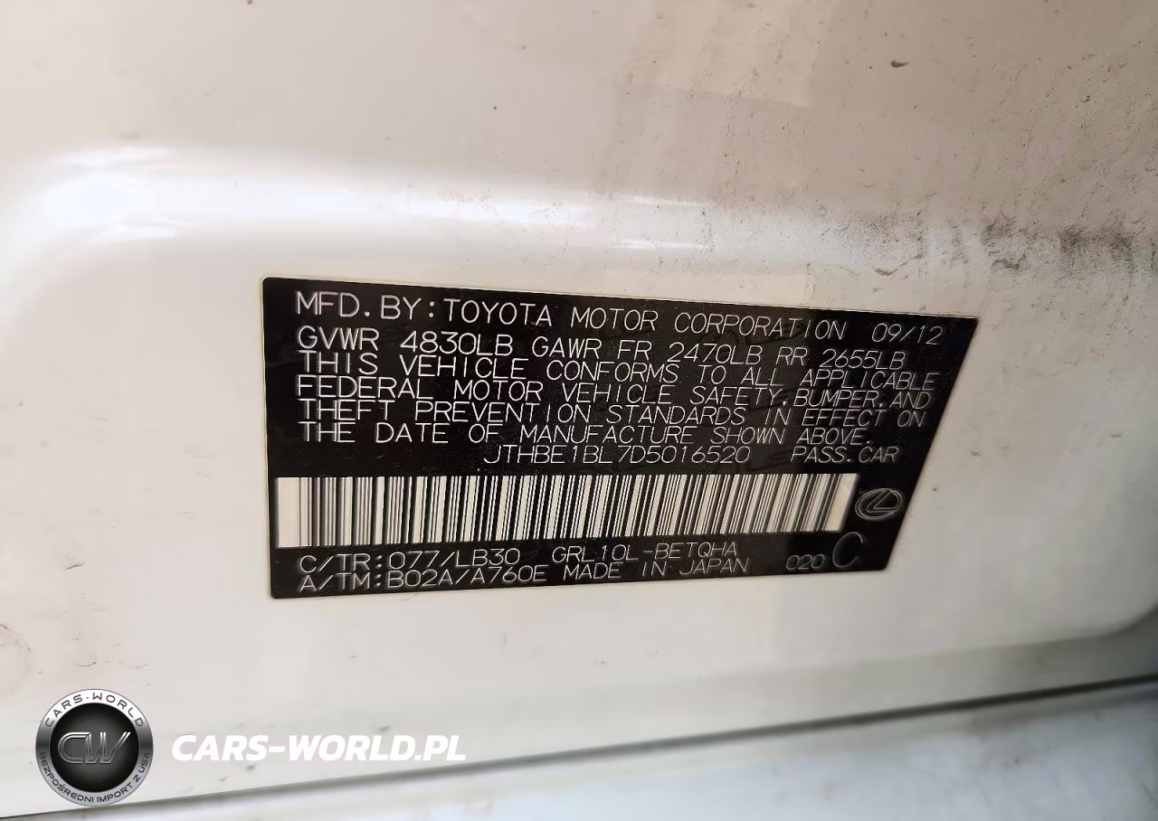 2013 Lexus Gs 350 VIN:JTHBE1BL7D5016520 - 12