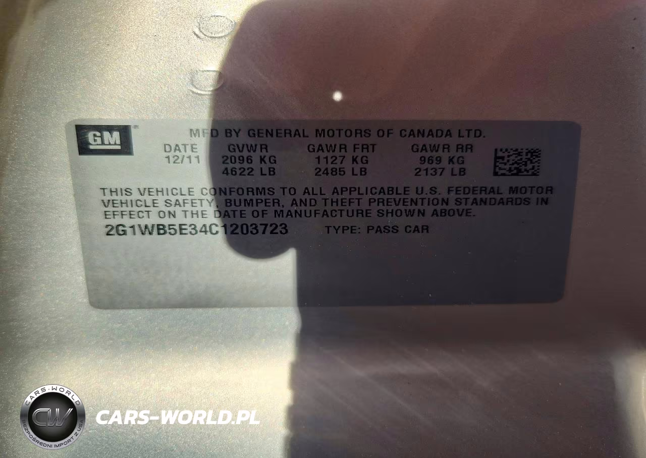 2012 Chevrolet Impala Lt VIN:2G1WB5E34C1203723 - 12