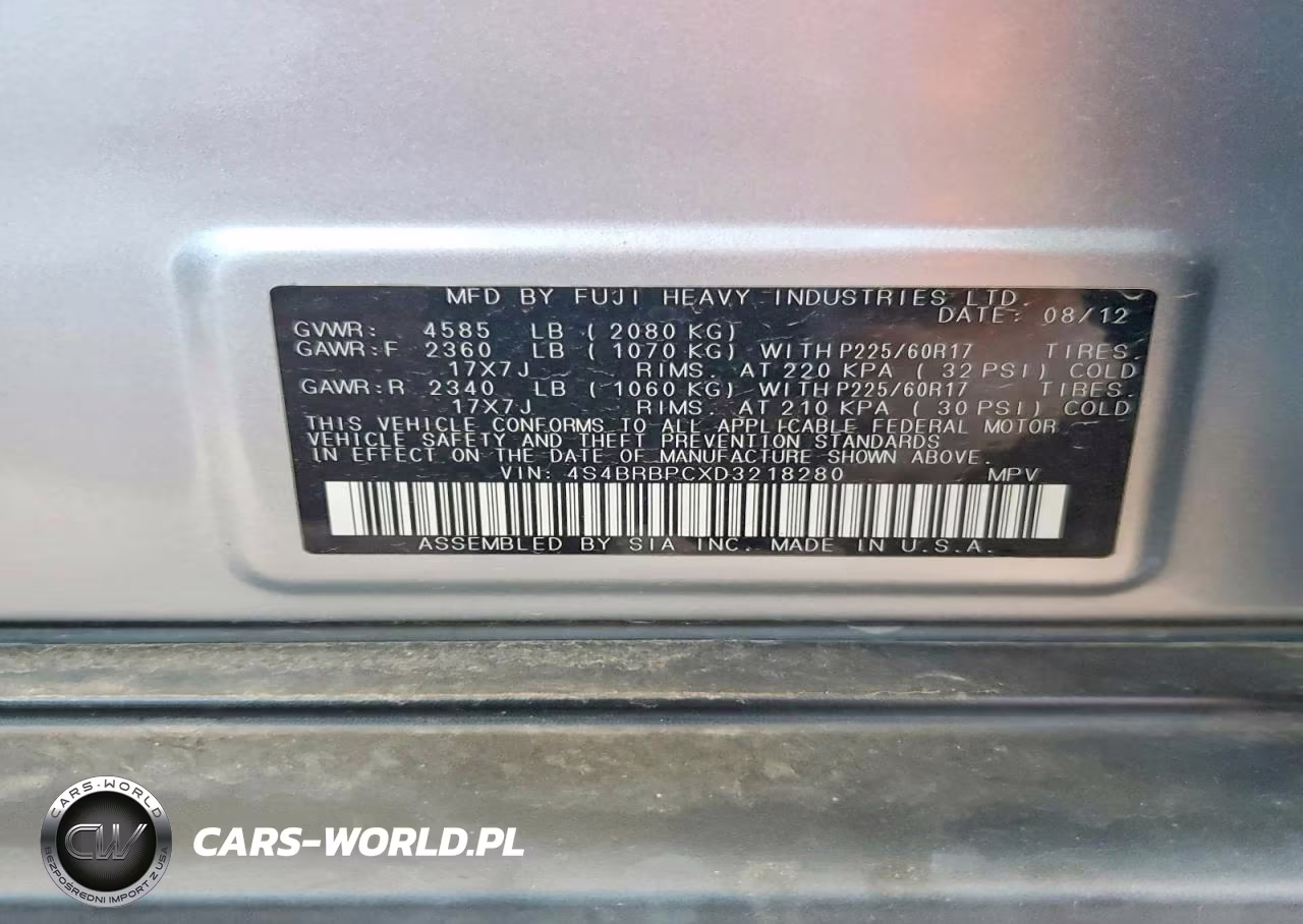 2013 Subaru Outback 2.5I Limited VIN:4S4BRBPCXD3218280 - 13