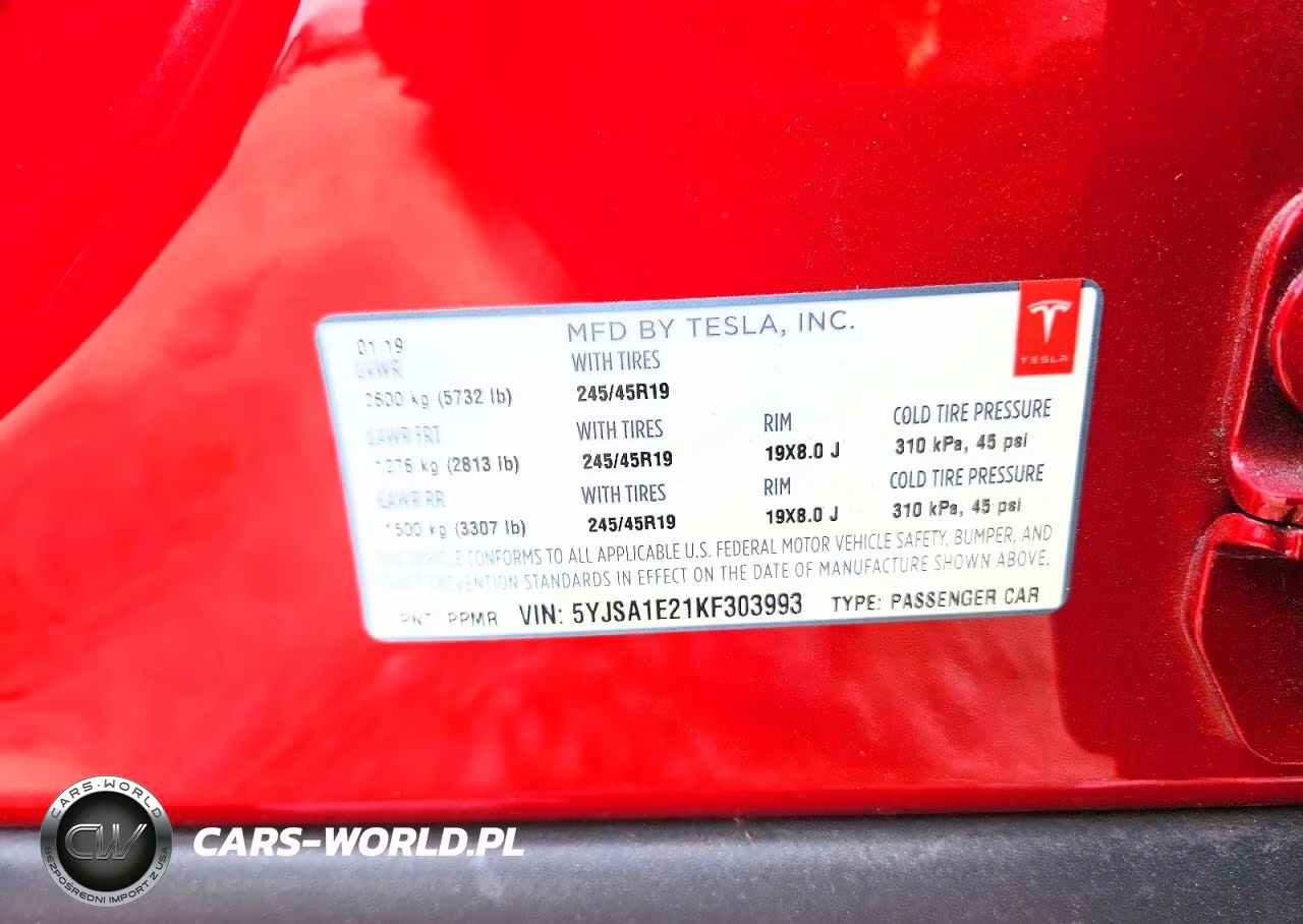 2019 Tesla Model S VIN:5YJSA1E21KF303993 - 13