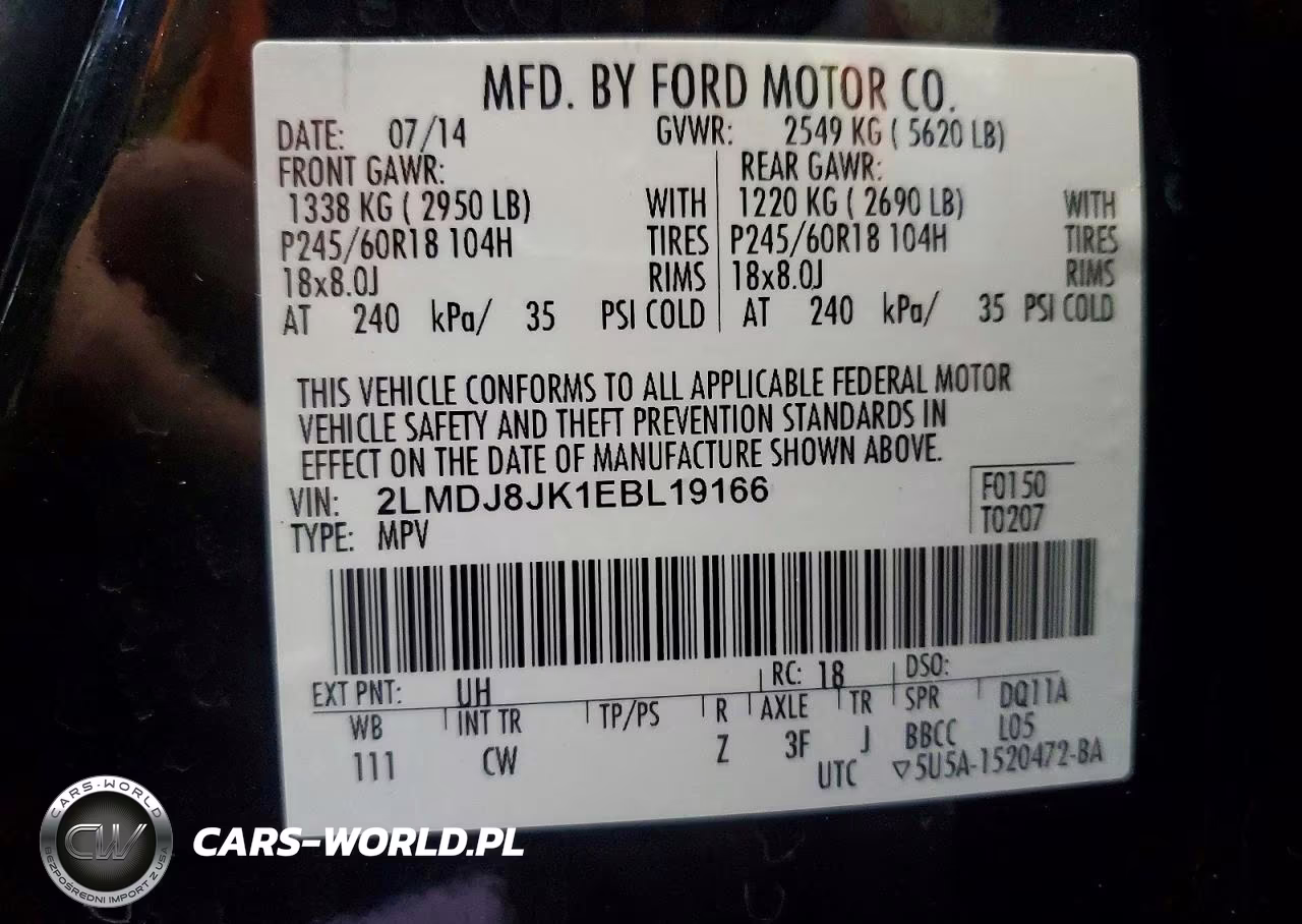 2014 Lincoln Mkx VIN:2LMDJ8JK1EBL19166 - 12