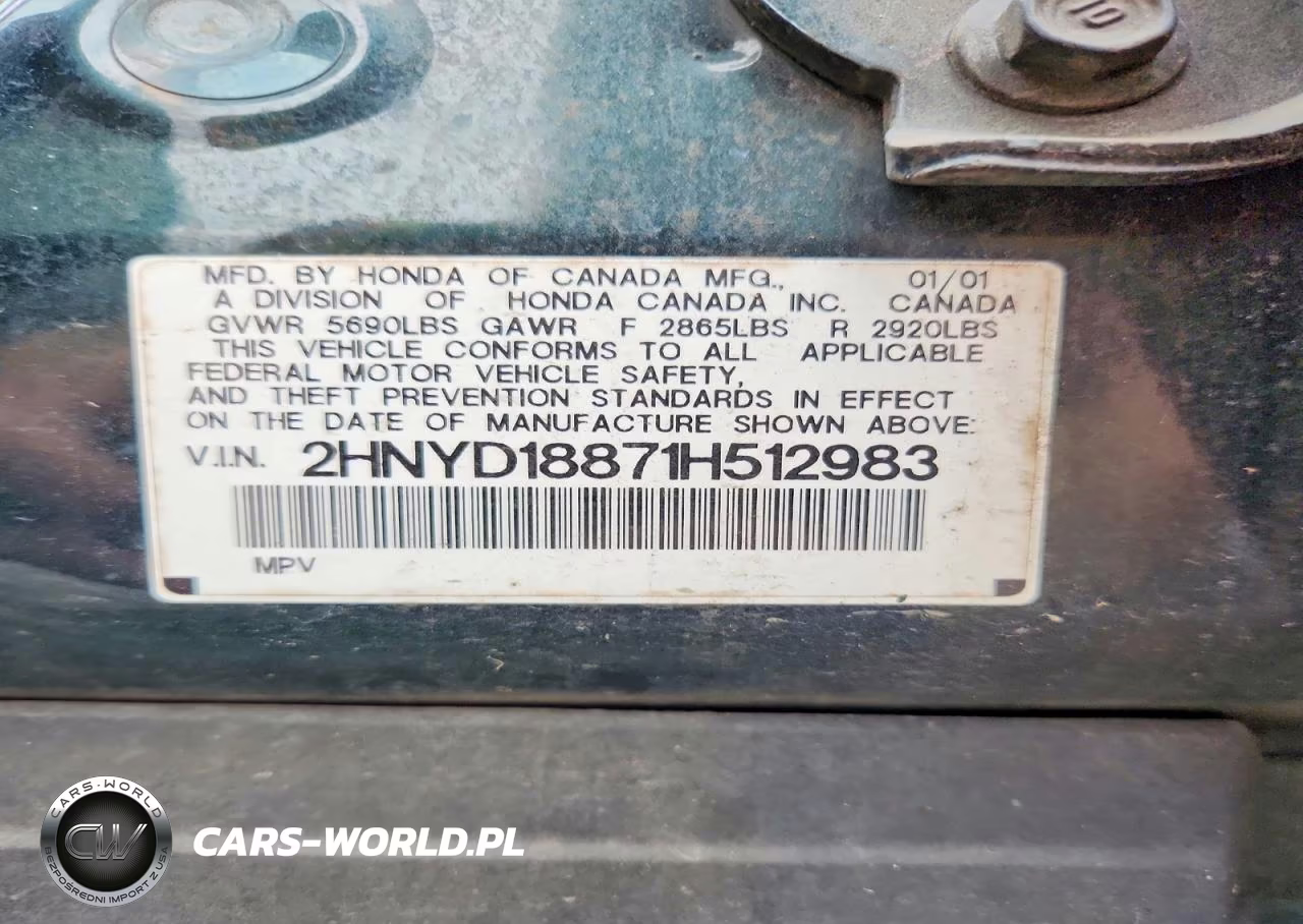 2001 Acura Mdx Touring VIN:2HNYD18871H512983 - 13