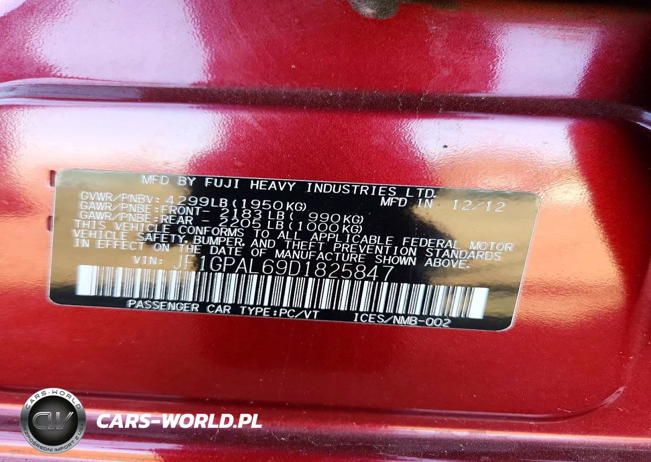 2013 Subaru Impreza Sport Premium VIN:JF1GPAL69D1825847 - 12
