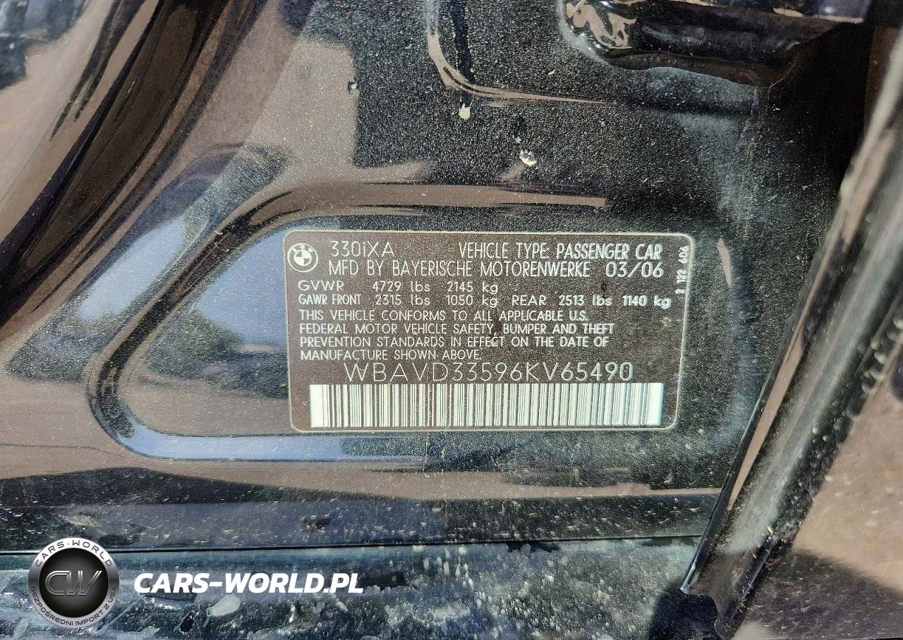 2006 BMW 330 Xi VIN:WBAVD33596KV65490 - 12