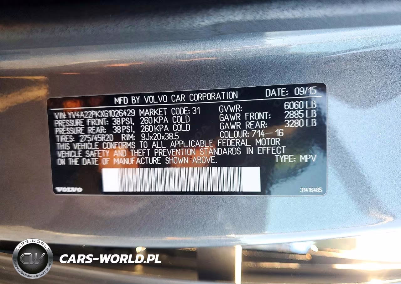 2016 Volvo Xc90 T6 VIN:YV4A22PKXG1026429 - 12