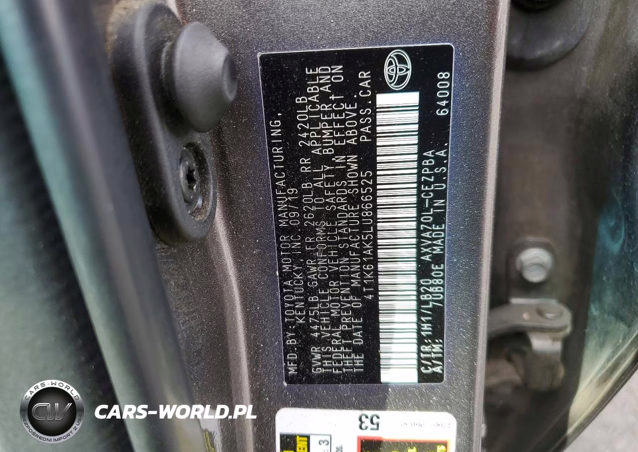 2020 Toyota Camry Xse VIN:4T1K61AK5LU866525 - 12