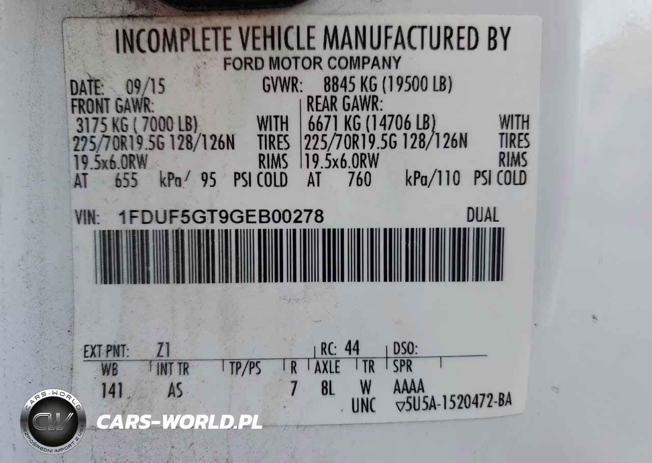 2016 Ford F550 Super Duty VIN:1FDUF5GT9GEB00278 - 12