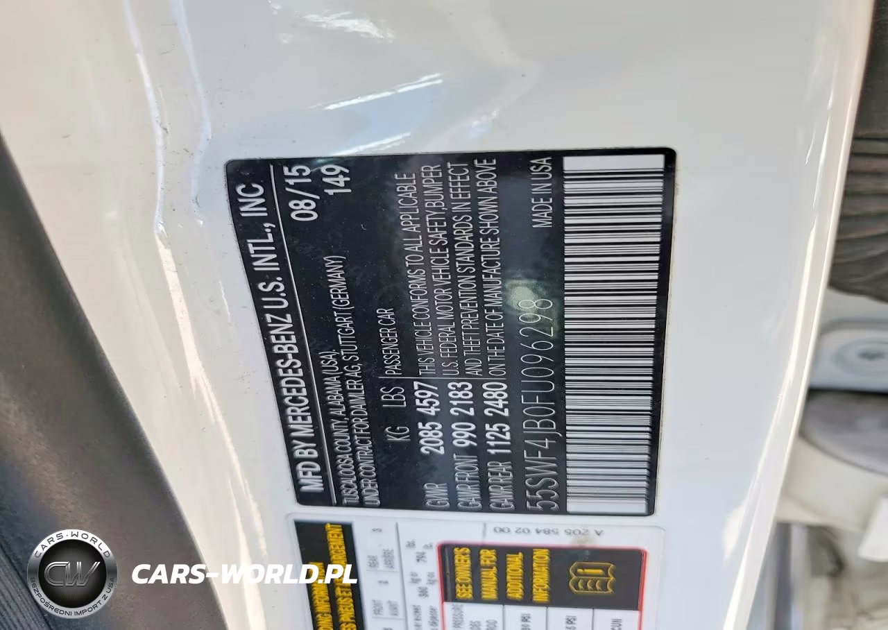 2015 Mercedes-Benz C 300 VIN:55SWF4JB0FU096298 - 12
