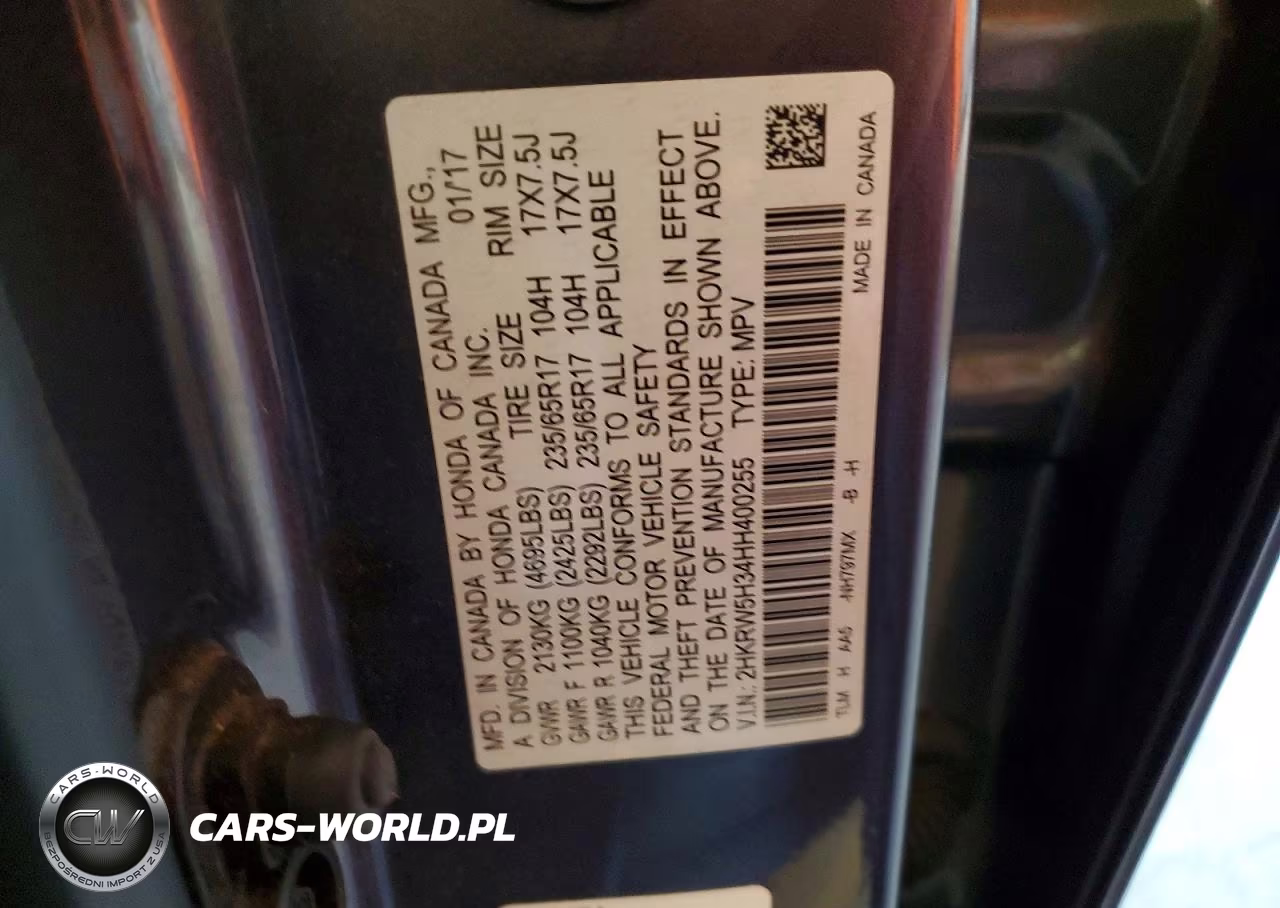 2017 Honda Cr-V Lx VIN:2HKRW5H34HH400255 - 14