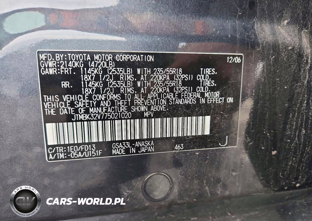 2007 Toyota Rav4 Sport VIN:JTMBK32V775021020 - 13