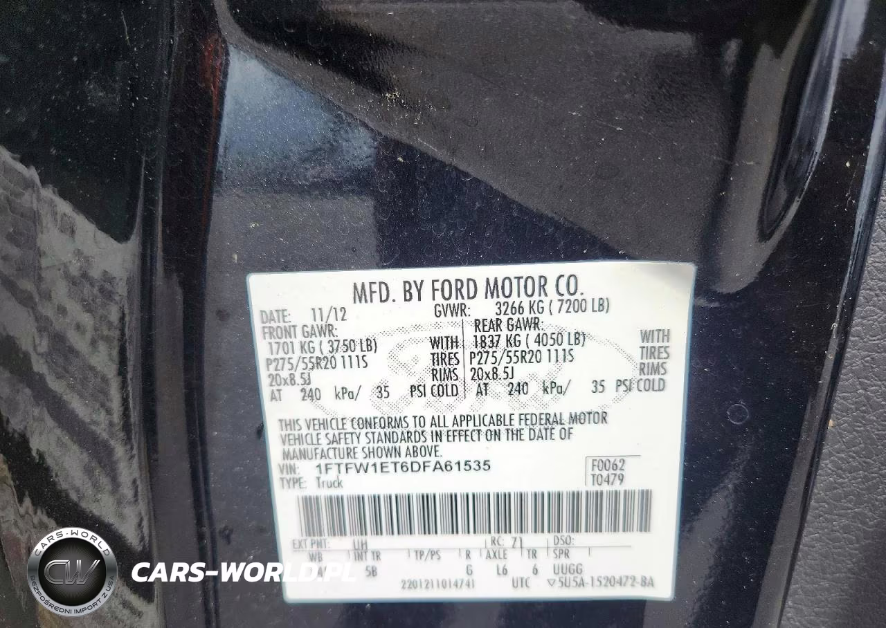 2013 Ford F150 VIN:1FTFW1ET6DFA61535 - 12