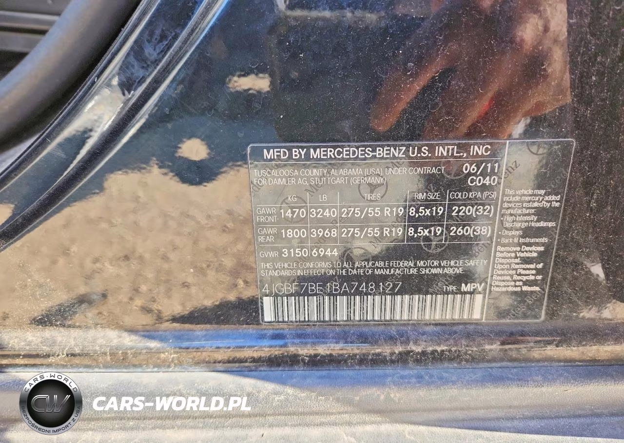2011 Mercedes-Benz Gl 450 4Matic VIN:4JGBF7BE1BA748127 - 12