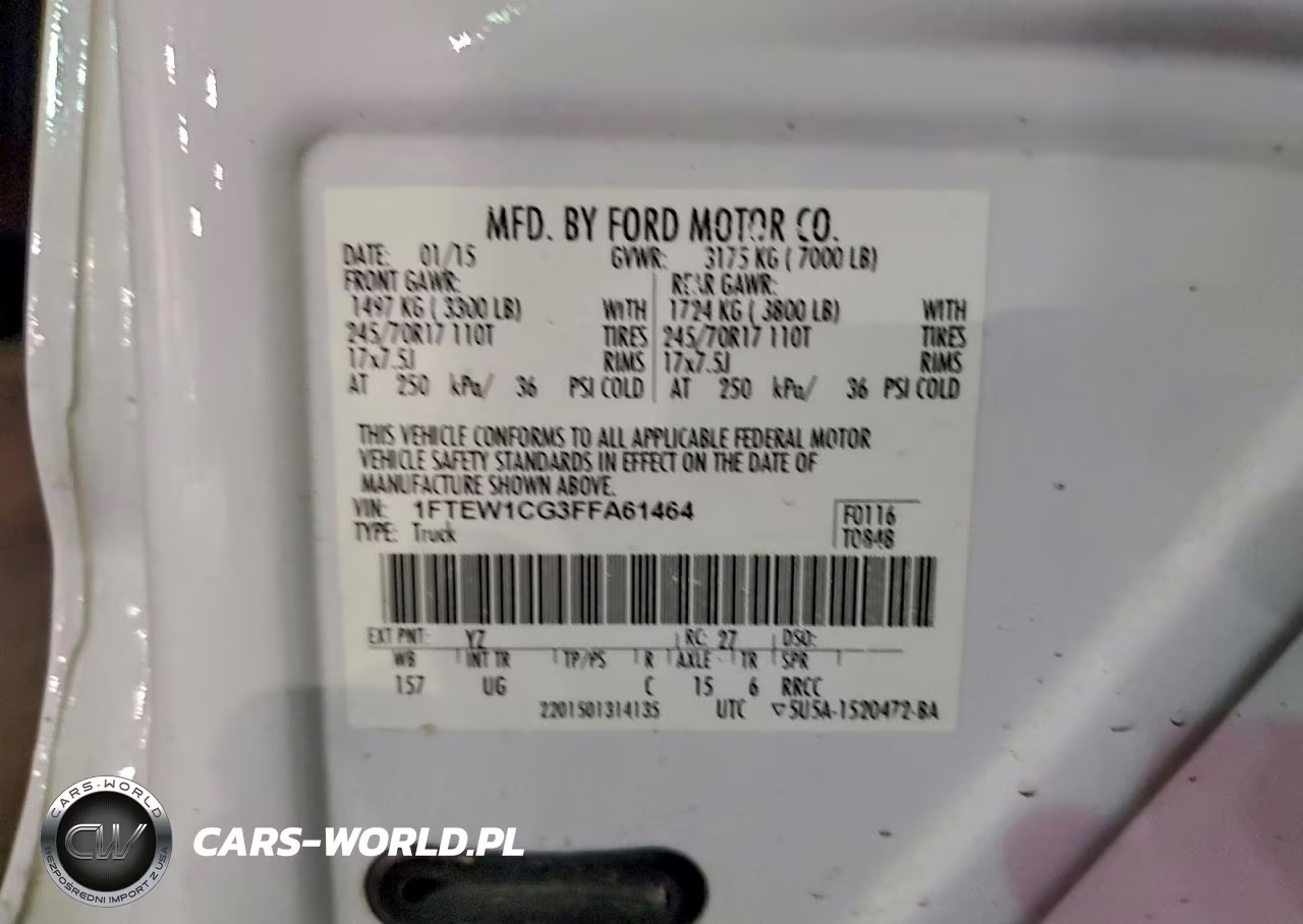 2015 Ford F150 Supercrew VIN:1FTEW1CG3FFA61464 - 12