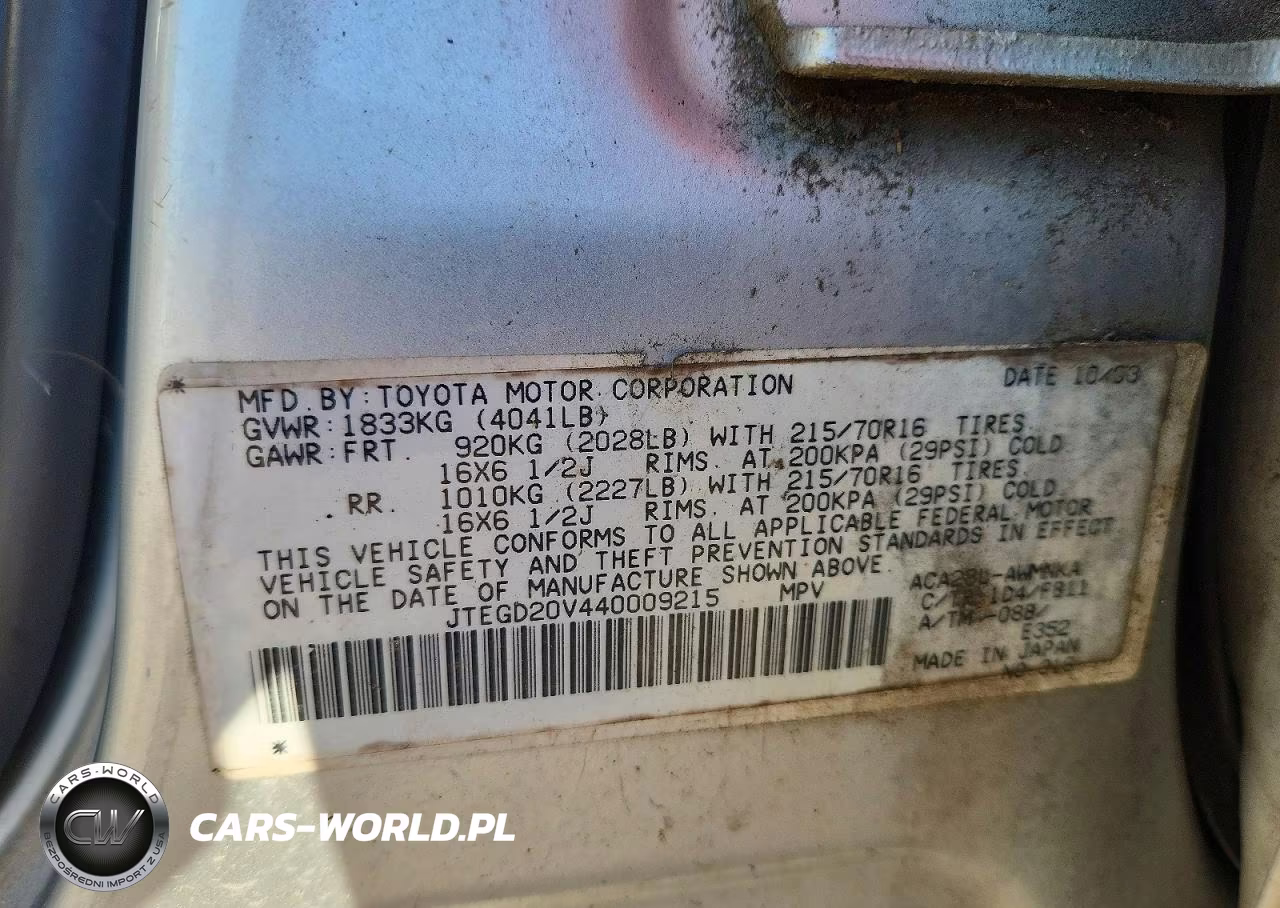 2004 Toyota Rav4 Base VIN:JTEGD20V440009215 - 13