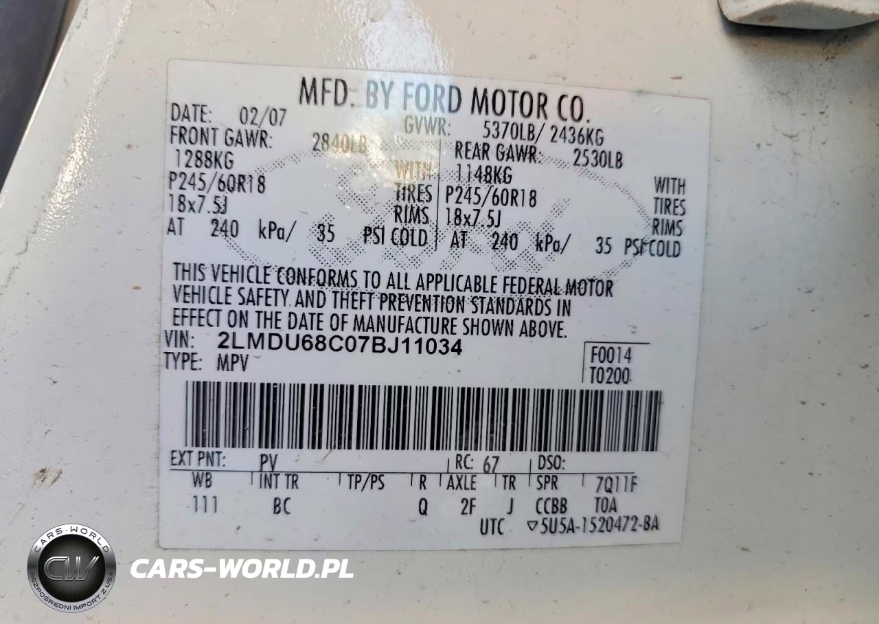 2007 Lincoln Mkx VIN:2LMDU68C07BJ11034 - 13