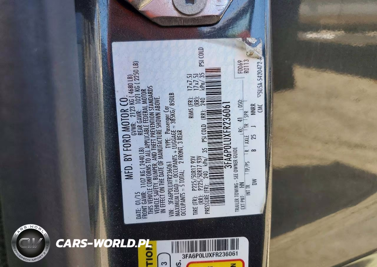 2015 Ford Fusion Se Hybrid VIN:3FA6P0LUXFR236061 - 12