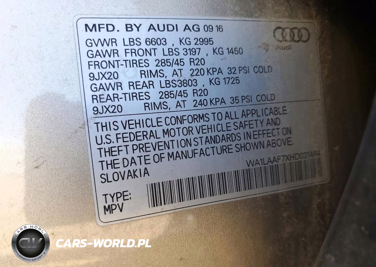 2017 Audi Q7 Premium Plus VIN:WA1LAAF7XHD031484 - 13