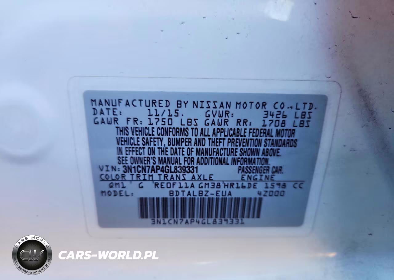 2016 Nissan Versa 1.6 Sv VIN:3N1CN7AP4GL839331 - 12