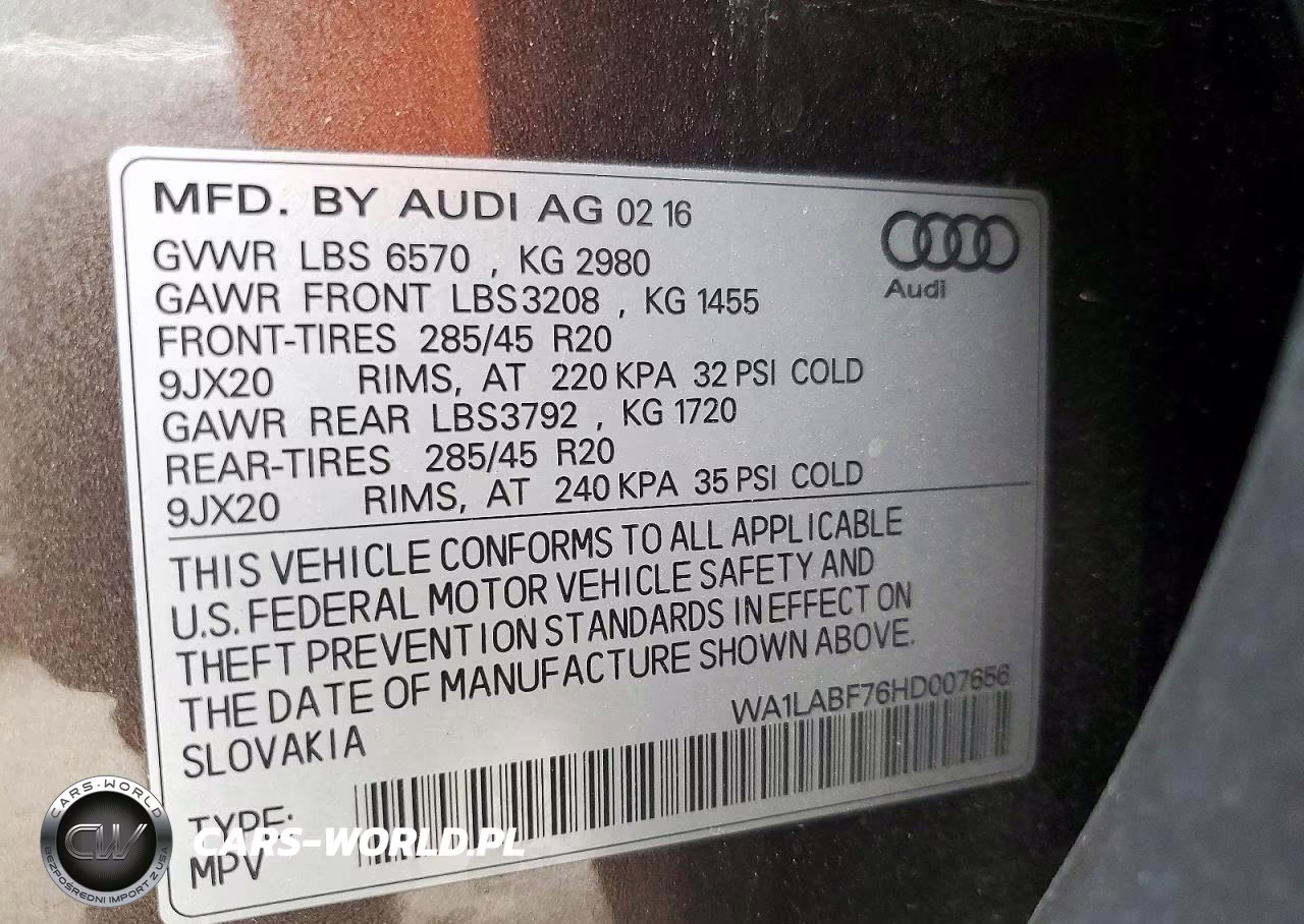 2017 Audi Q7 VIN:WA1LABF76HD007656 - 14