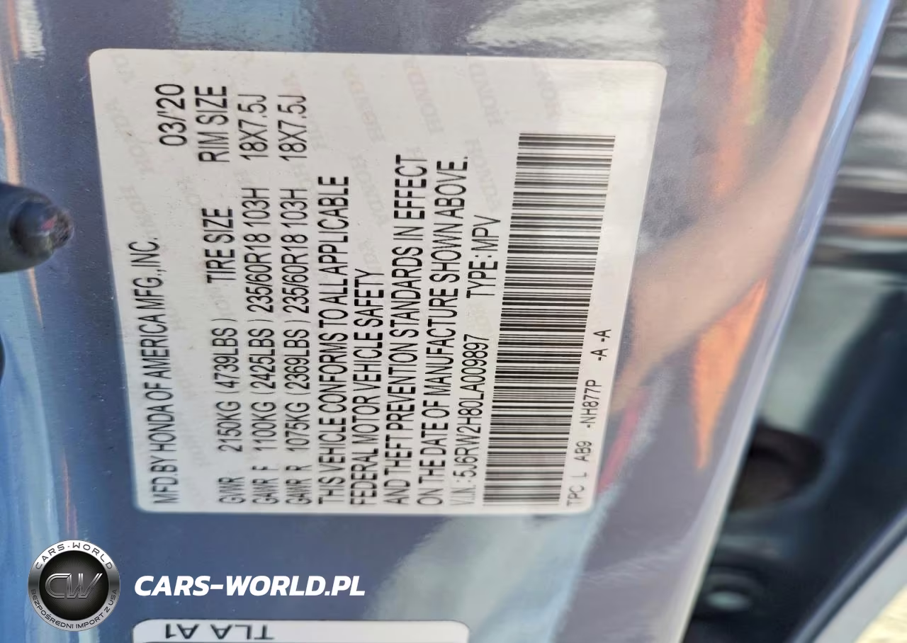 2020 Honda Cr-V Exl VIN:5J6RW2H80LA009897 - 13