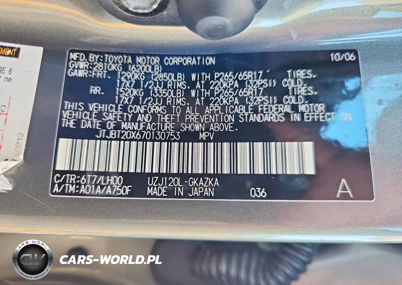 2007 Lexus Gx 470 VIN:JTJBT20X670130753 - 13