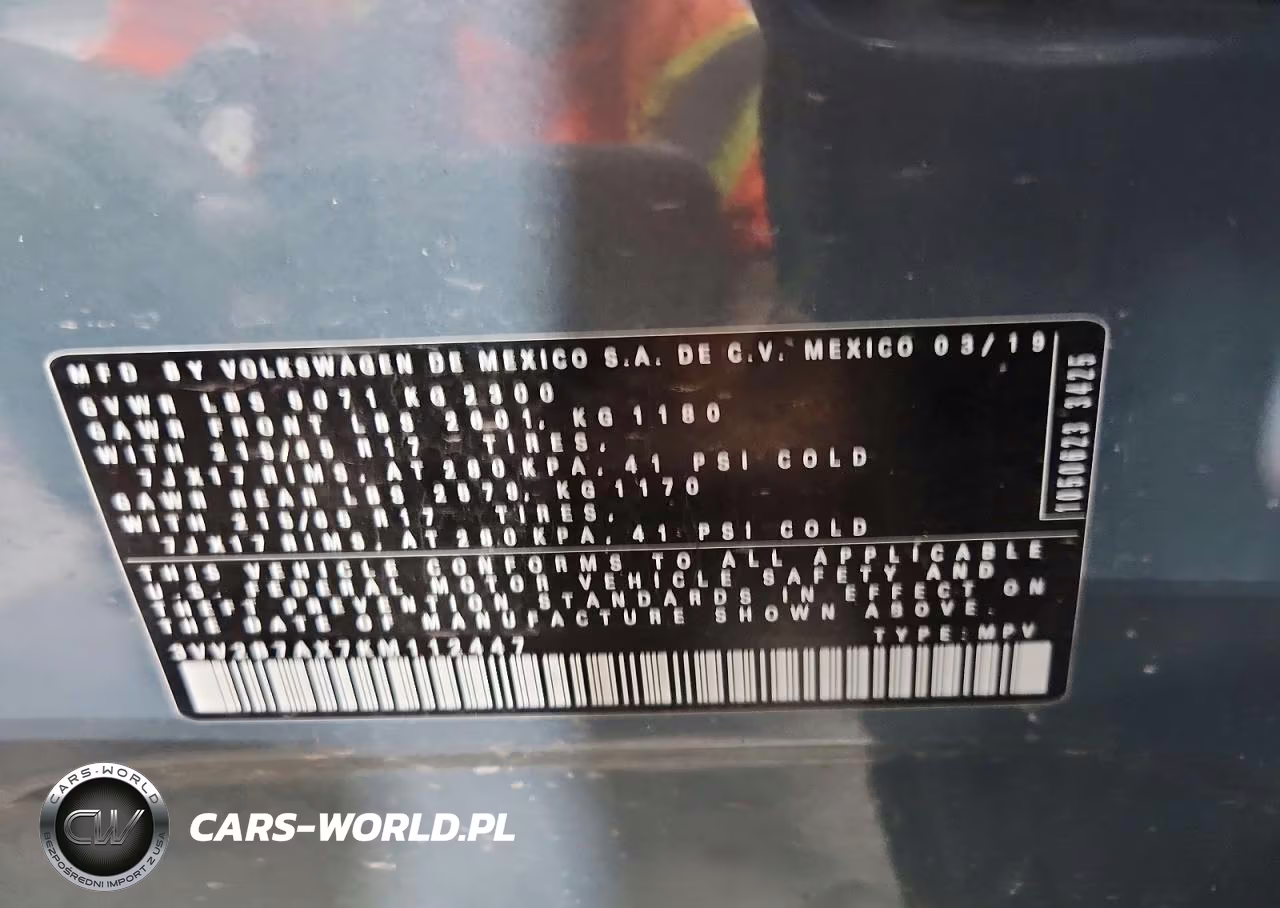 2019 Volkswagen Tiguan Se VIN:3VV2B7AX7KM112447 - 13