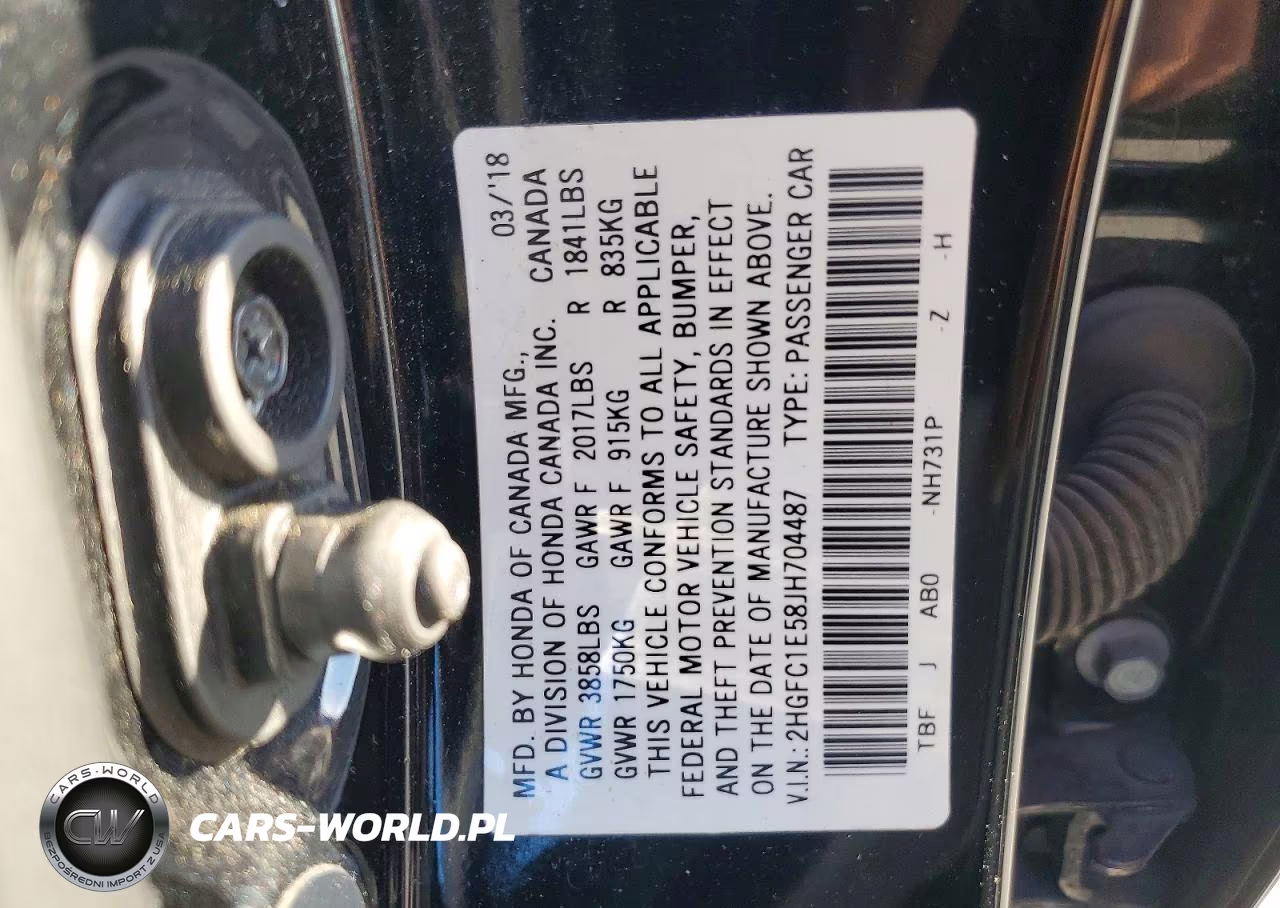 2018 Honda Civic Si VIN:2HGFC1E58JH704487 - 12