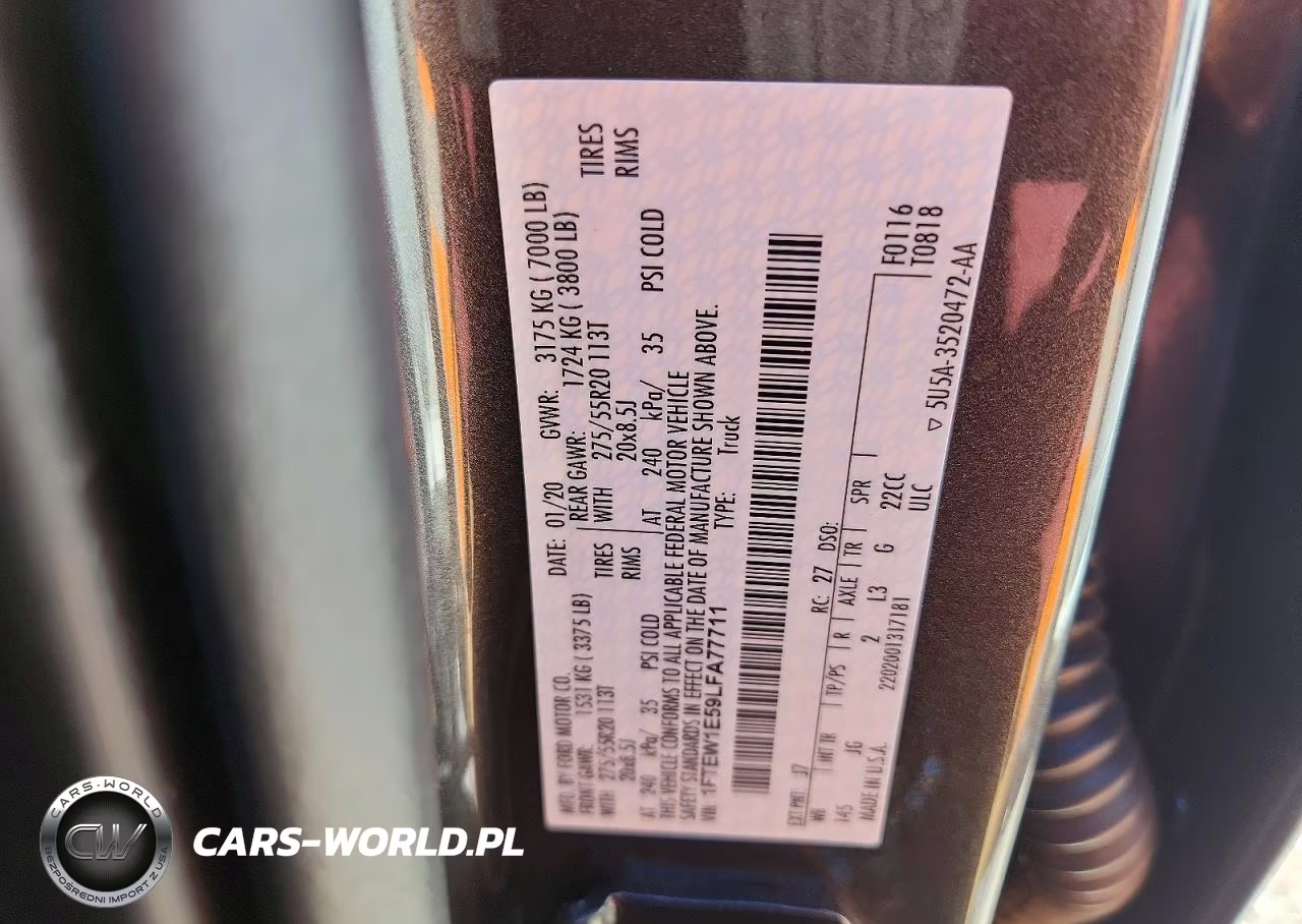 2020 Ford F150 Supercrew VIN:1FTEW1E59LFA77711 - 13
