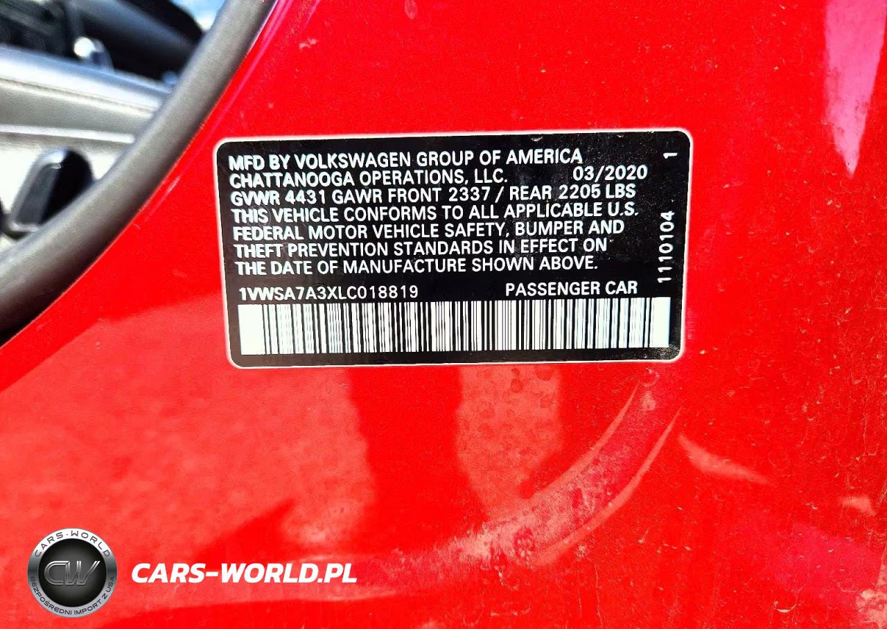 2020 Volkswagen Passat Se VIN:1VWSA7A3XLC018819 - 12