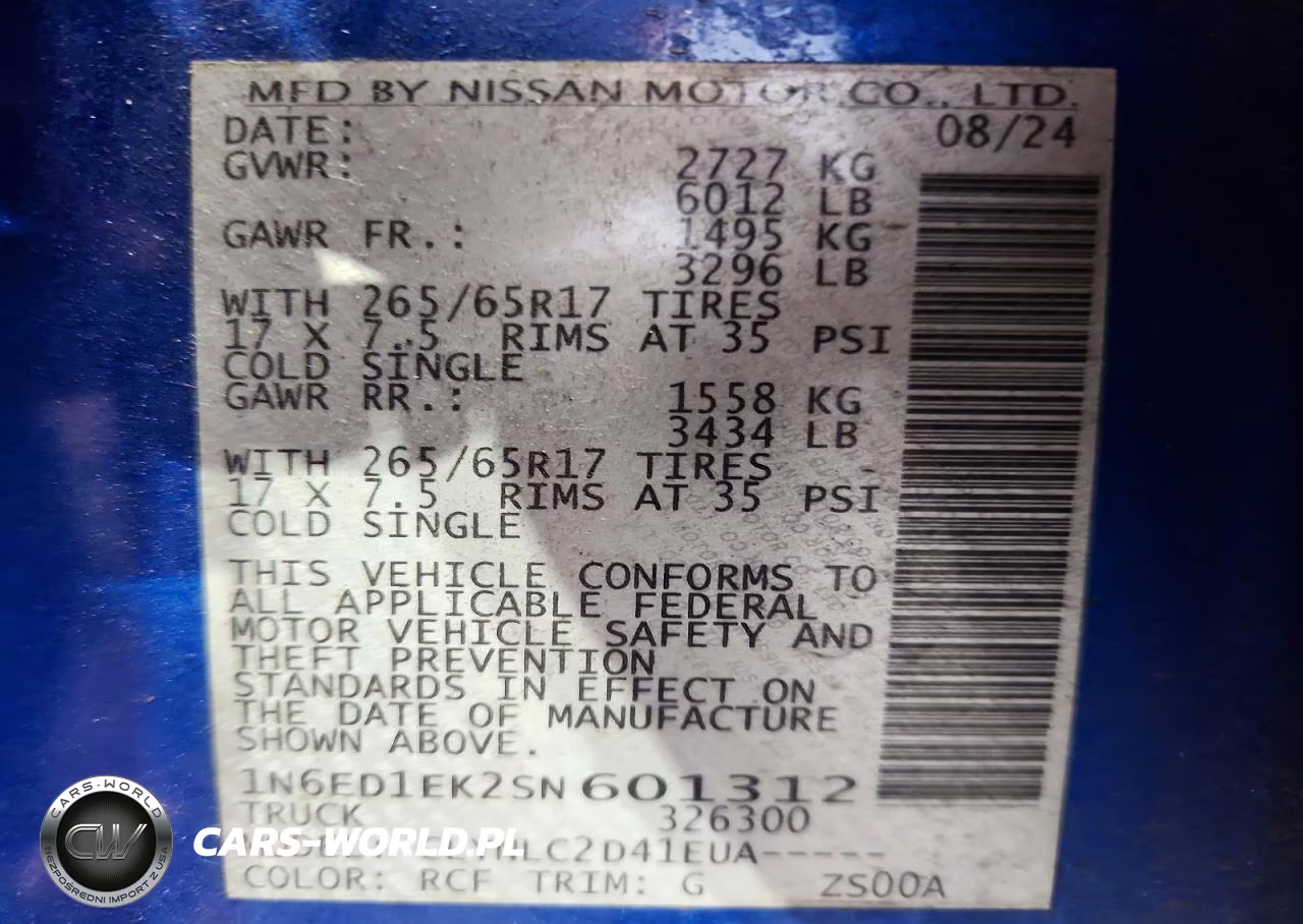 2025 Nissan Froniter VIN:1N6ED1EK2SN601312 - 12