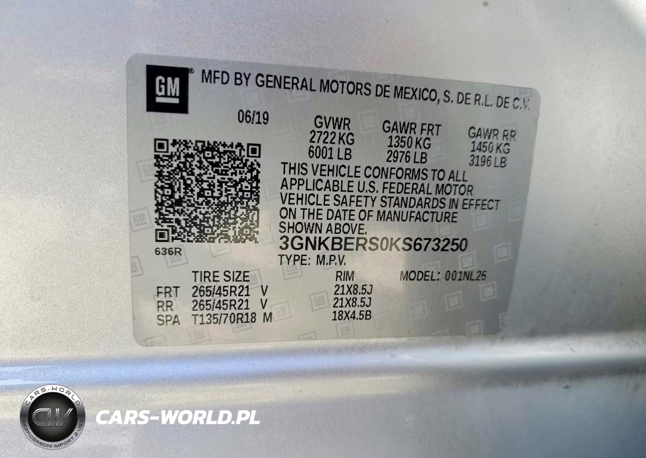 2019 Chevrolet Blazer Rs VIN:3GNKBERS0KS673250 - 13